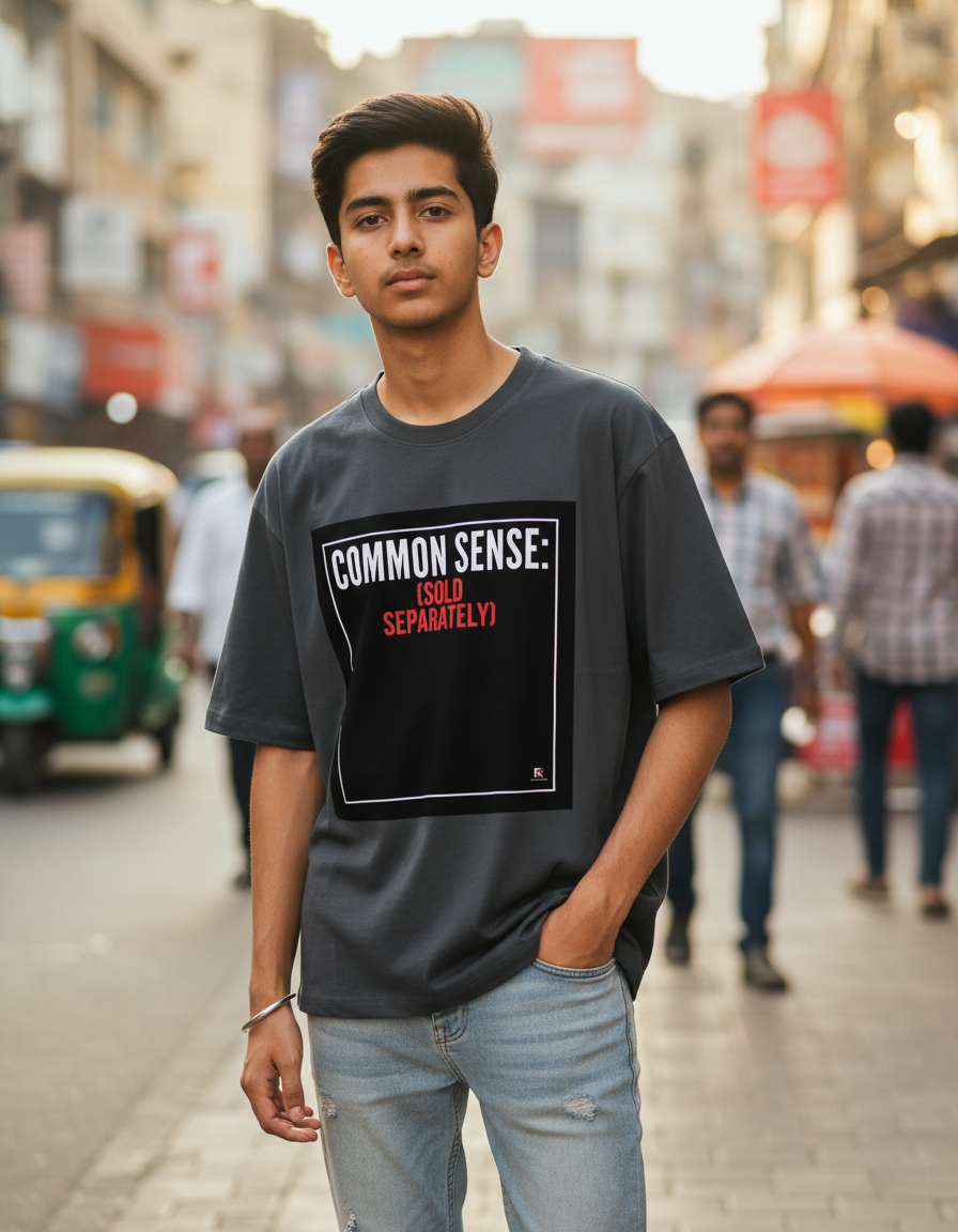 COMMON SENSE: (SOLD SEPARATELY) BLACK Unisex Oversized Classic T-Shirt