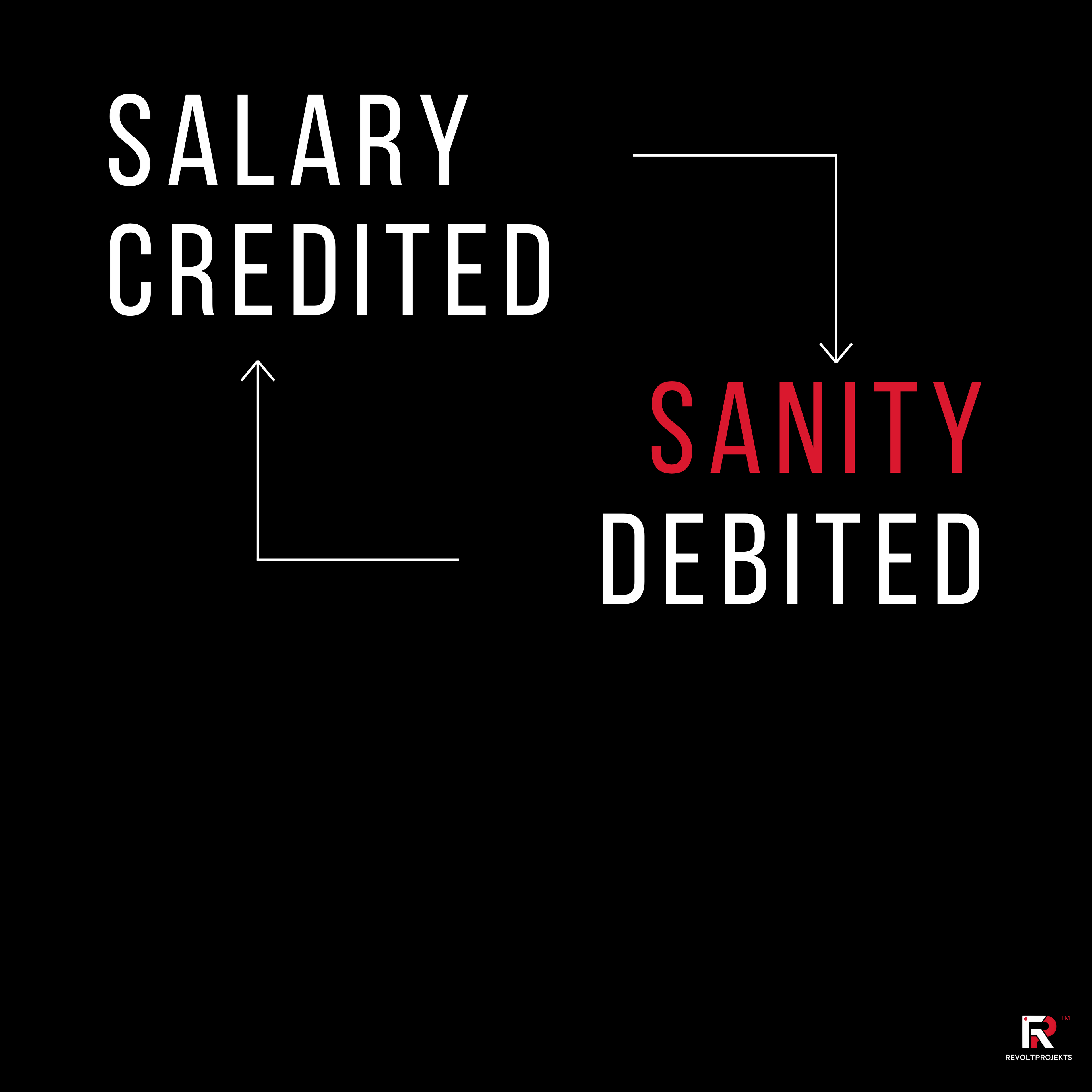 SALARY CREDITED SANITY DEBITED WHITE Unisex Oversized Classic T-Shirt