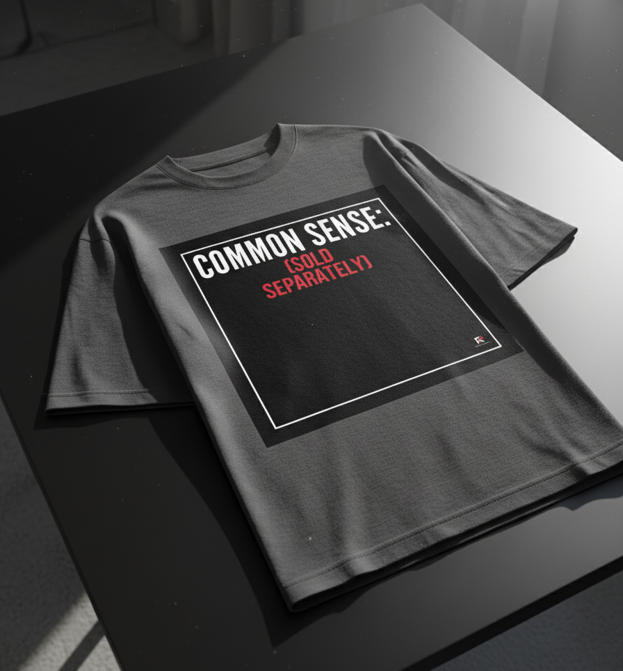 COMMON SENSE: (SOLD SEPARATELY) BLACK Unisex Oversized Classic T-Shirt