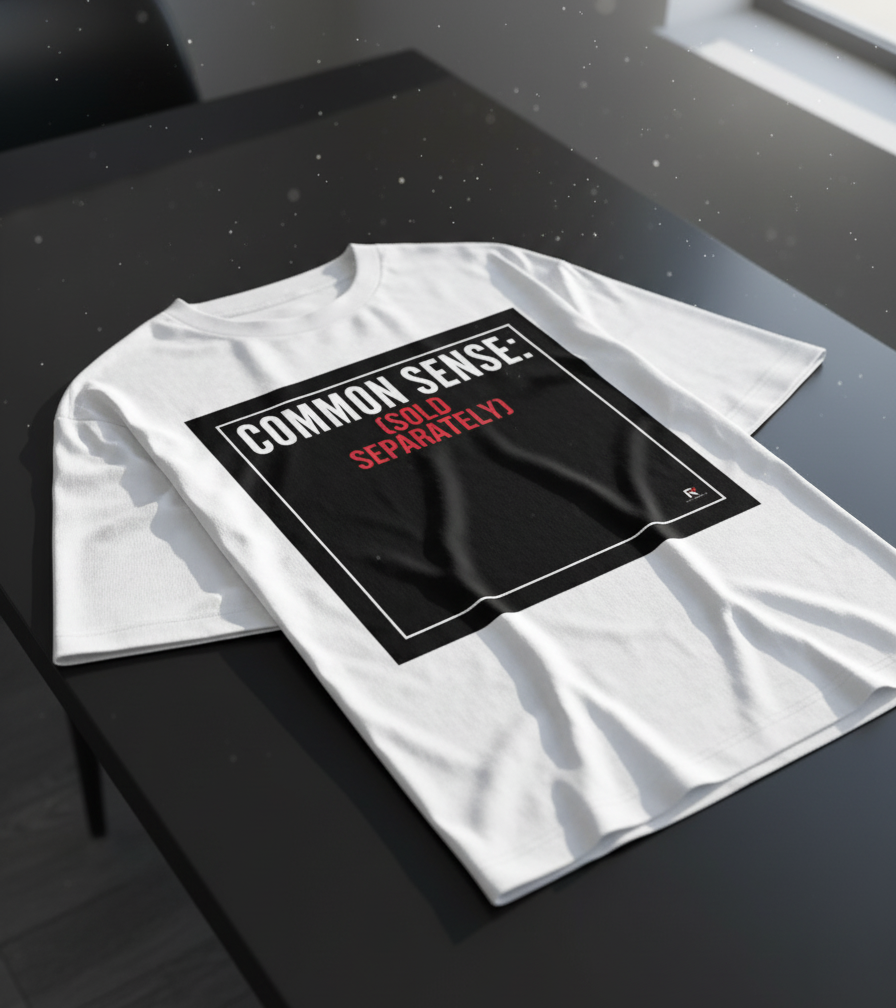 COMMON SENSE: (SOLD SEPARATELY) WHITE Unisex Oversized Classic T-Shirt