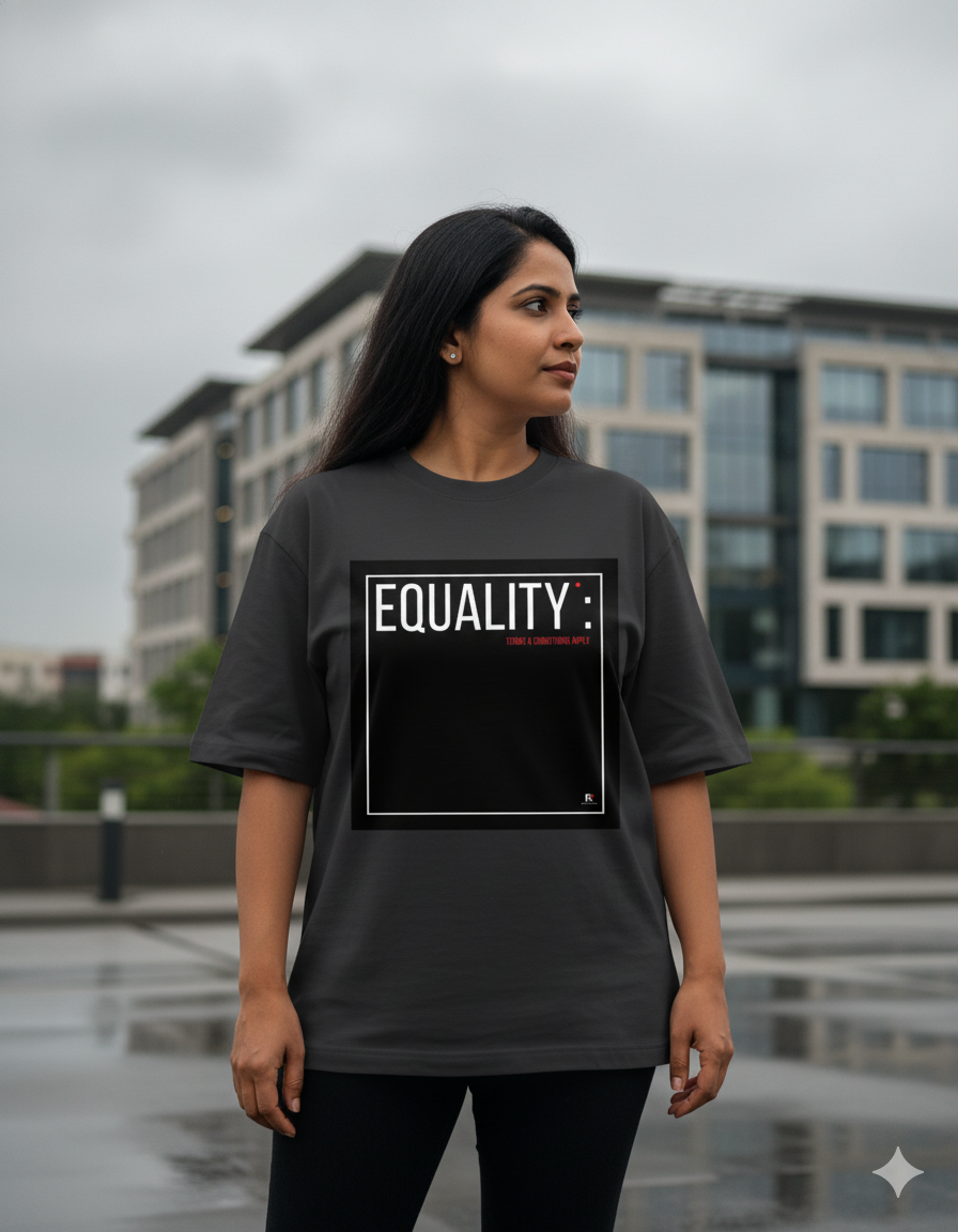 EQUALITY: TERMS & CONDITIONS APPLY BLACK Unisex Oversized Classic T-Shirt