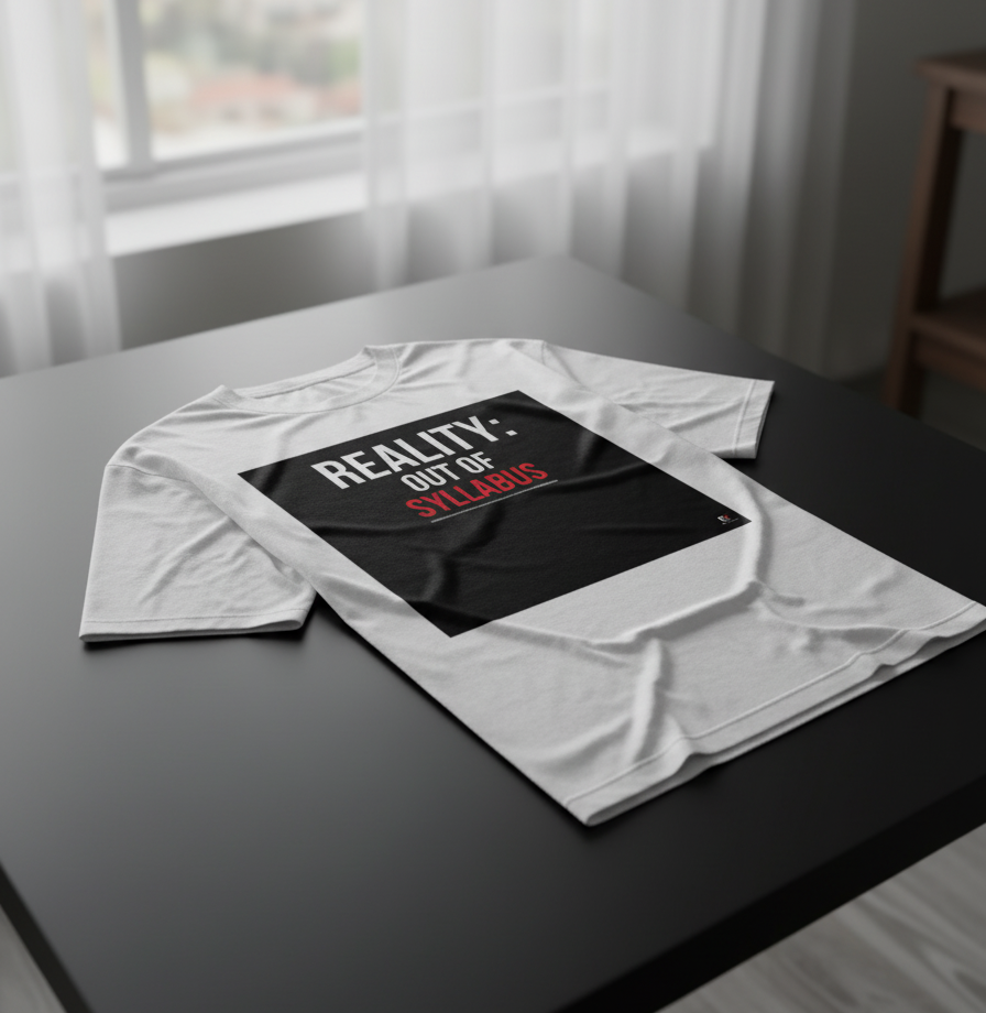 REALITY: OUT OF SYLLABUS WHITE Unisex Oversized Classic T-Shirt