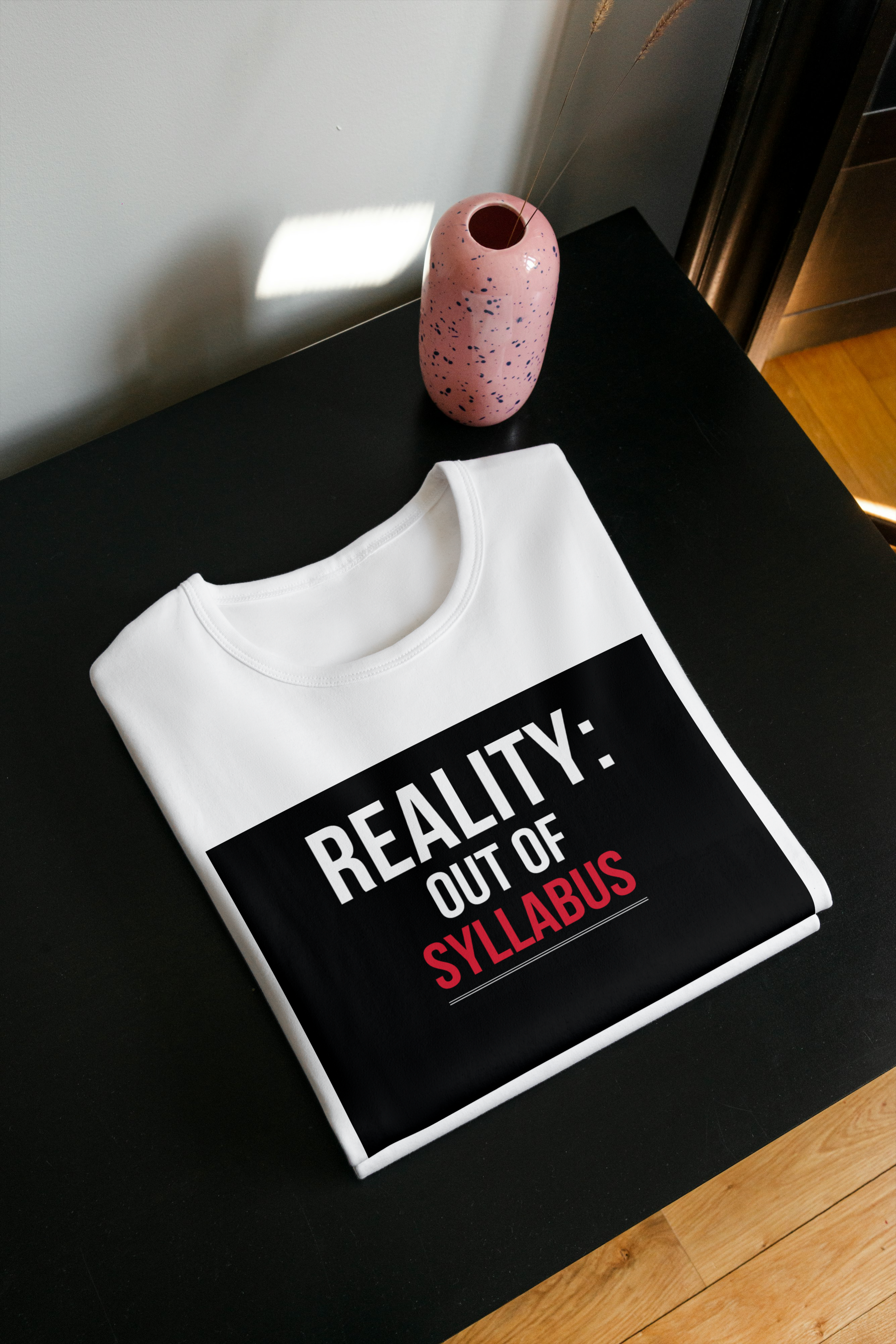 REALITY: OUT OF SYLLABUS WHITE Unisex Oversized Classic T-Shirt