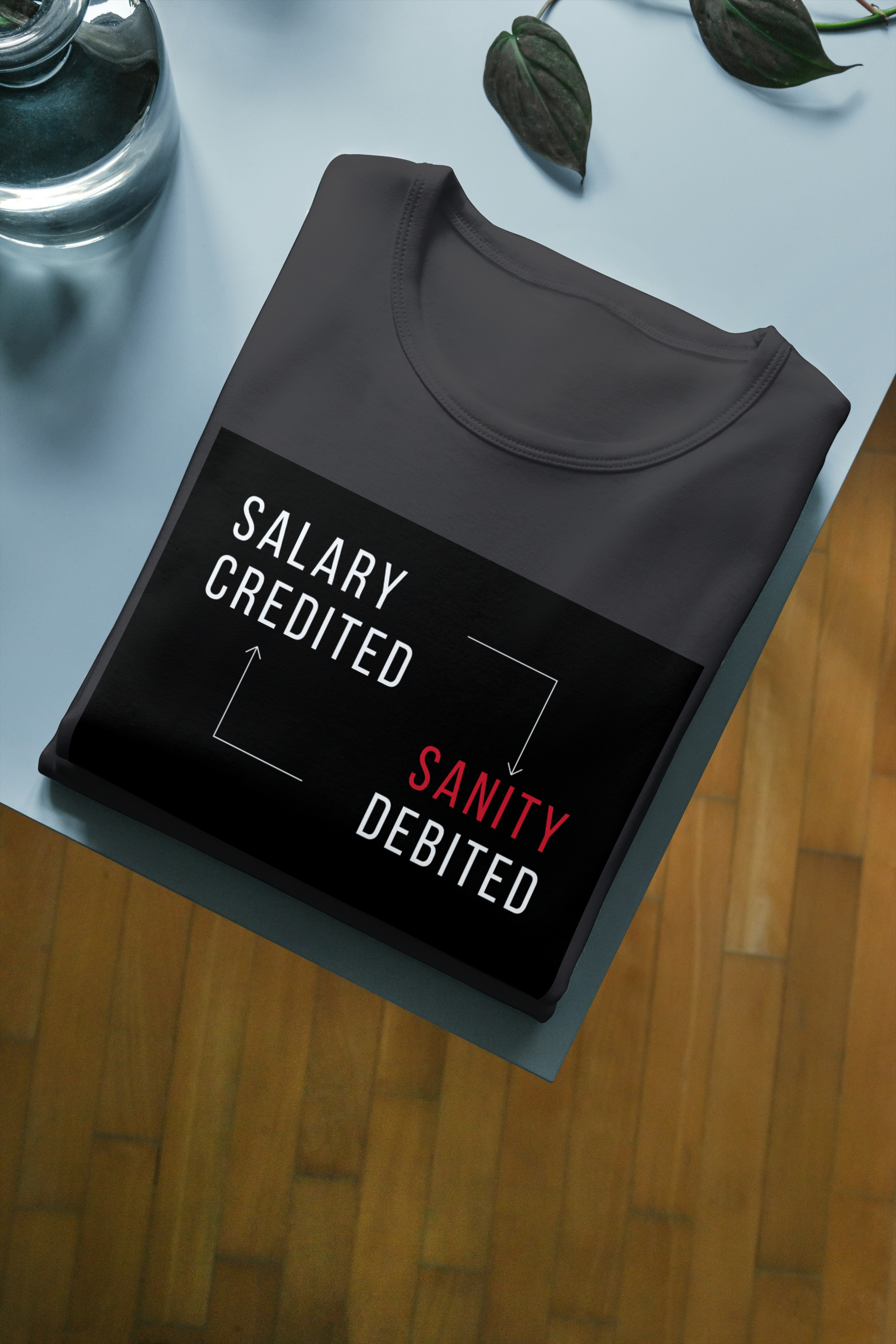 SALARY CREDITED SANITY DEBITED BLACK Unisex Oversized Classic T-Shirt