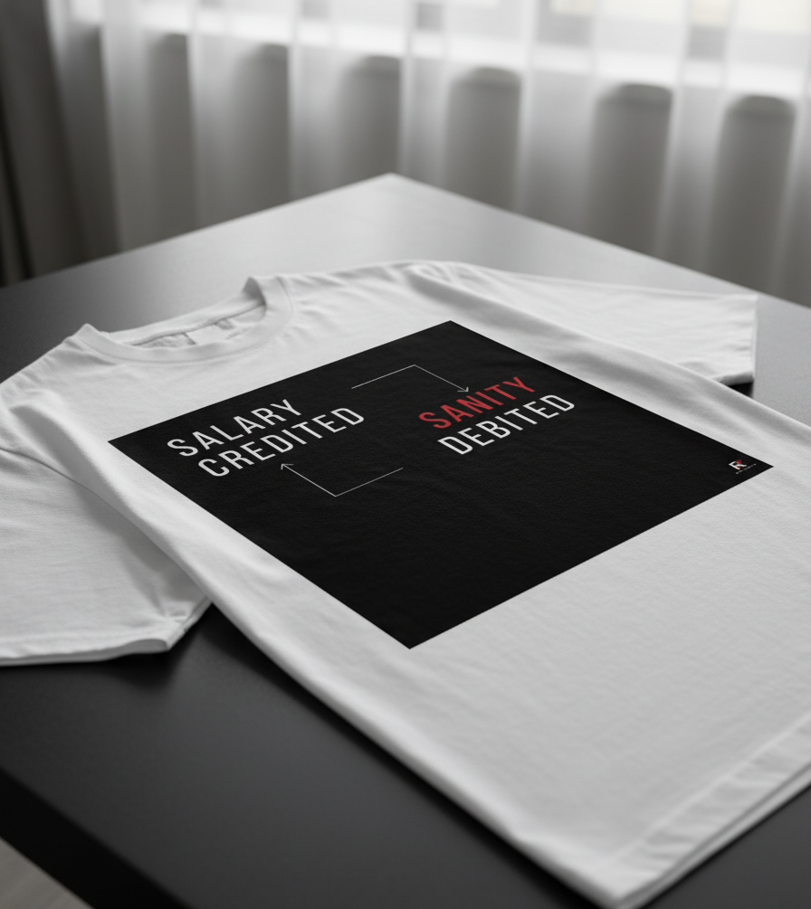 SALARY CREDITED SANITY DEBITED WHITE Unisex Oversized Classic T-Shirt